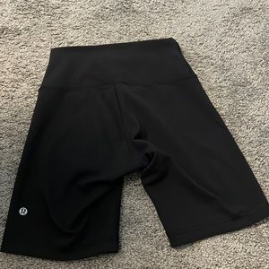 Black lululemon biker shorts eight inches Wunder train